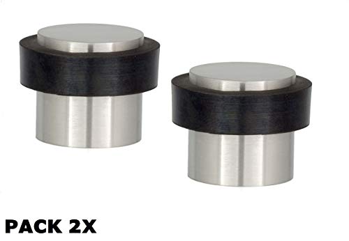 EVI Herrajes 0401572UAM Pack de Topes de Puerta, Acabado, Negro Mate, 20x20mm, Set de 2 Piezas