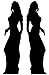 Produktbild Secret Agent Spy Lady Silhouette 2 Pack Lifesize Standee - James Bond Theme PAPPFIGUREN LEBENSGROSSE