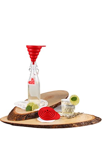 Dr. Oetker 1930 Silikon-Trichter, faltbar, rot, H: 10,5 cm, Ø8cm oben, Ø1cm unten - 5