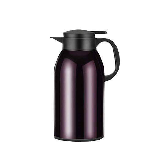 AA-SS Cafetire 2L Carafe Thermique en Acier Inoxydable Carafes Thermiques Double paroi Isolation sous Vide Isolation jus/Lait / th Pot avec Bouton de Pression