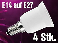 Lunartec Lampensockel-Adapter E14 auf E27, 4er-Set - 3