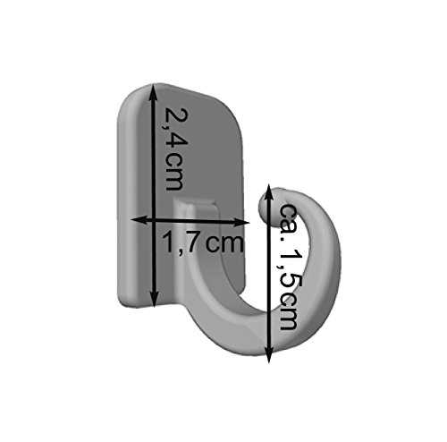 Raffhaken selbstklebend, Klebehaken aus Kunststoff, 4 Stück, braun - 2