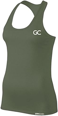 Sport Tank Top | Women's Sleeveless Vest for Fitness, Yoga, Zumba, Pilates and Leisure | Ladies Tee Moisture Wicking with Racer Back (Dark Khaki, XS)