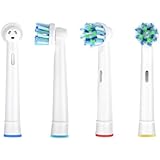 Cross Action – Cabezales de recambio para cepillo compatible con cepillo de dientes eléctrico Oral-B asas. Repuestos para EB50 y otros. Totalmente compatible con Oral-B, 4pcs
