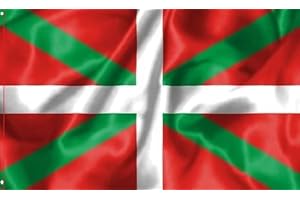 Durabol Bandera de Ikurriña Comunidades autónomas de España 60 * 90 cm Satin 2 Anillas metálicas fijadas en el Dobladillo
