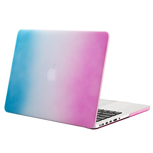 MOSISO Ultra Slim Plastik Hartschale Schutzhülle Hülle Snap Case für Macbook Pro 13 Zoll mit Retina Display NO CD-ROM Drive (A1502 / A1425), Rosa und Blau