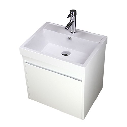 Vanity Unit Cabinet Bathroom Basin Sink Wall Hung Mounted Cloakroom Corner Tap Waste
