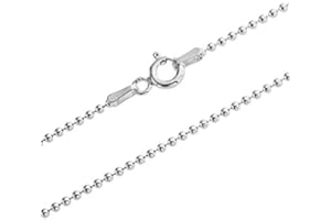 Gold Gala Collar Cadena de Bolas de Plata de Ley 925 para Hombre Mujeres Made in Italy