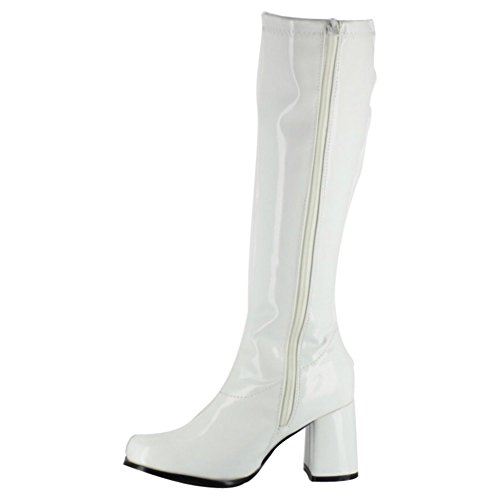 Ladies 1970s 1960s White Retro Go Go Boots Size 6