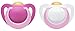 Produktbild NUK 10171100 Genius Latex-Schnuller, kiefergerechte Form, 0-6 Monate, 2 Stück, Girl, rosa/ weiß