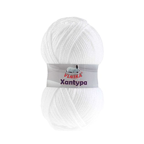 5 x 100g Strickgarn XANTYPA #450 weiß, Strickwolle, Wolle, Handstrickgarn - 2