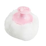 SODIAL(R) Pink Bowknot Grip White Plush Round Baby Powder Puff