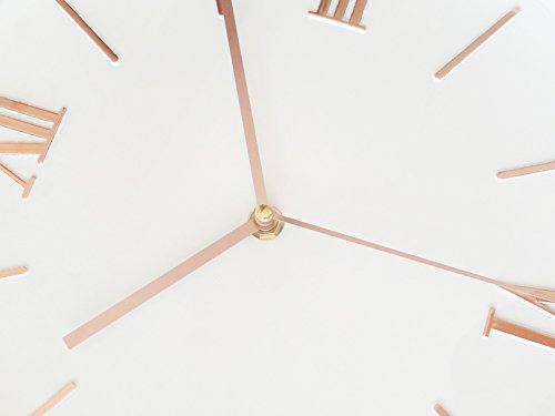 12 Zoll (30cm) Modern Nicht-tickende Lautlos Rund Wanduhr Wand Uhr – Rosegold (Römische Ziffern) - 3