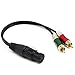 Price comparison product image RCA Splitter Cable,XLR Female to Dual RCA Y Splitter Patch Cable Unbalanced 1 XLR to 2 RCA/Phono Plug Splitter Duplicator Lead Y-Cable Adapter
