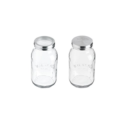 Kilner - Puderzuckerstreuer, Kakaostreuer, Mehlstreuer, Streuer - Glas - 1 Liter