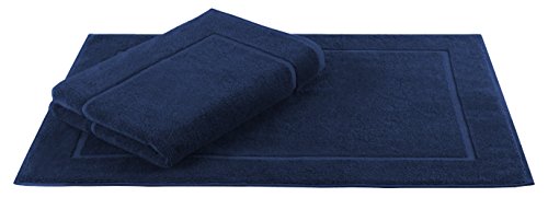 Betz Badvorleger Größe 50×70 cm 100% Baumwolle Badematte Badteppich Duschvorlage Premium Qualität 650 g/m² Farbe Dunkel-Blau - 2
