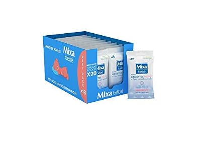 MIXA Bébé Lingette Pocket à l'Eau Minérale Naturelle - Lot de 3