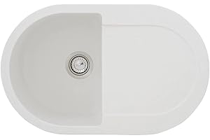 Fregadero empotrado de granito cristalino 1 cuenca 79 cm Blanco, respekta by Schock PHOENIX79X50W