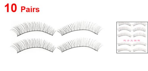 10 Paare Frauen Tägliche Partei Make-up lange lockige Falsche Wimpern Schwarz - 2