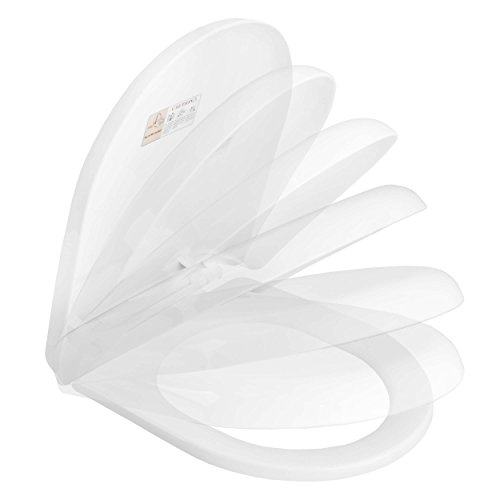 VILSTEIN© WC-Sitz mit Absenkautomatik, WC Deckel Toilettendeckel, Antibakteriell beschichtet, Soft-Close für Sitz und Deckel, inkl. Universal Befestigungs-Set, weiß, VS-ZT14 - 3