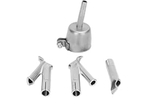 Globalflashdeal 4 Speed Welding Nozzles for Vinyl PVC Plastic Hot Air Blower Triangle Speed Nozzle 5mm Round Welding Head Alloy Y Type