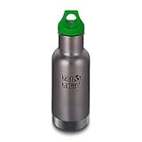 Cantidad de relleno: 355 ml Klean Kanteen Niños Kid Classic Botella, Acero Inoxidable Cepillado, One Size