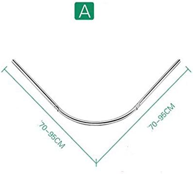 Anti-corrosion telescopic curtain poles--- The Bathroom Is Free Of Perforated Telescopic Rods L-shaped Curved Rod Bathroom 304 Stainless Steel Shower Curtain Rod (Optional Size) --- free drilling curtain poles ( Color : A )