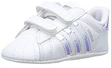 Klettverschluss mit 2-Stripes adidas Unisex Baby Superstar Crib Gymnastikschuhe, Weiß FTWR White/Core Black, 17 EU