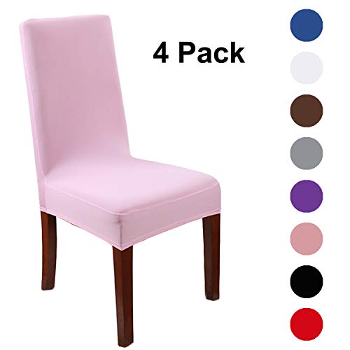 Highdi Coprisedie con Schienale Elasticizzato, Fodere Sedie Lavabile Universale Rimovibile Copri Sedie Sala da Pranzo Coprisedia per Hotel Banchetto Casa Décor, Fiore di Moda (Rosa Blu,4 Pezzi