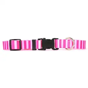 Yellow Dog Design Pink Pink Stripe Dog Collar, Large-1