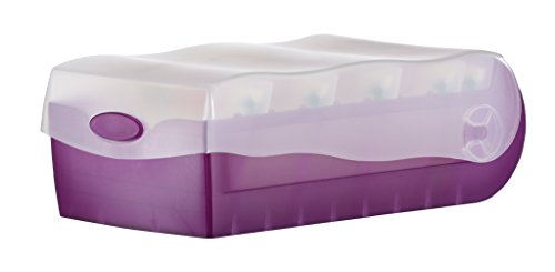 Han Croco 998-673 - Fichero para tarjetas de aprendizaje  tama  o A8  capacidad para 500 tarjetas  con 5 separadores de apoyo   color morado y transl  cido