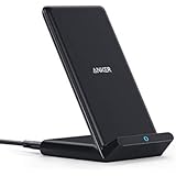 Wireless Charger, Anker 10W Fast Wireless Charging Stand, Qi-Certified, Compatible iPhone XR/Xs Max/XS/X, Fast-Charging Samsung Galaxy S10//S9/S9+ and More, PowerWave Stand (No AC Adapter)