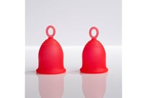 Asan Menstrual Cup - Combo Pack 2 Sizes | Light/Medium Flow Cup + Heavy Flow Cup | Easiest Cup to Insert & Remove I Special Ring Design | Premium Medical Grade Silicone I Designed in The USA