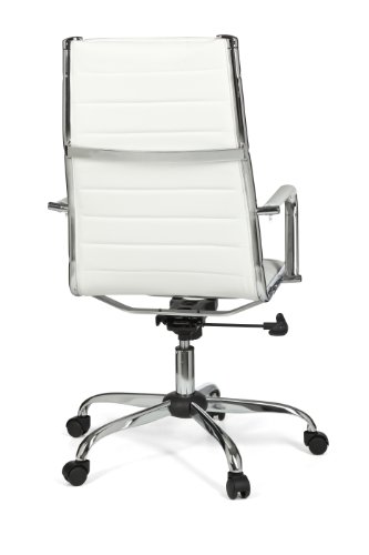 AMSTYLE Bürostuhl GENF 1 Bezug Kunstleder Weiß Design Schreibtischstuhl XXL 110kg Chefsessel höhenverstellbar Drehstuhl ergonomisch mit Armlehnen Rücken-Lehne Wippfunktion verstellbar Schalensitz hoch - 