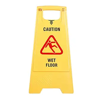 TARGET HYGIENE Caution Sign Board Wet Floor Sign | ABS-Plastic Caution Standing Board (Yellow Sign Board)