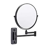 ✤ Mirror Espejo de doble cara: con lupa normal y 3 aumentos. Espejo cosmético de pared de 8 pulgadas diseñado, espejo de forma redonda y diseño de doble cara, más espacio para ahorrar espacio y más bello. Ideal para maquillarse, ponerse los contactos y afeitarse, etc.