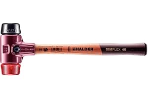 HALDER - Schonhammer mit Stahlgussgehäuse und Holzstiel, Ø 40, Gummikoposition / Plastik