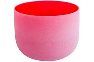 ENERGYSOUND 432 Hz Frosted C Root Chakra Red Color Frosted Quartz Crystal Singing Bowl 12 inch (30 cm)-Sound Healing Chakra Meditation