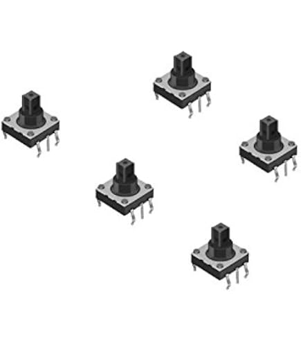 SMD Push Buttons Uxcell 5-Pack 7mm X 7mm 6-Pin Tactile Push Button ...