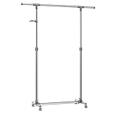 Länge und Höhe verstellbar: Verstellbar in der Breite von 87 bis 150 cm, und in der Höhe von 97 bis 165 cm, die Tiefe ist 44 cm
