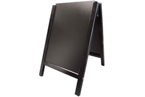 INTERFACE PLV Chevalet stop trottoir avec 2 ardoises amovibles cadre bois noir dimensions 90 x 58 cm - Fabrication Française