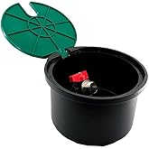 RIEGOPRO Circular Irrigation Box for Burying with Metal Hydrant 3/4" Male. Base &Oslash; 18 cm - &Oslash; Lid 21 cm - Height 12 cm. Lid wit