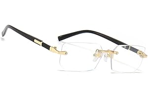 MEGAVOW Gafas de Sol Sin Montura Rectangulares, Retro Vintage Lentes Cuadrados, Protección UV, Cuadradas de Moda para Mujer Hombre, Gafa Lente Tintadas