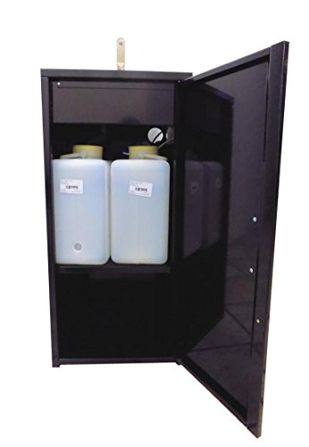 BBT@ / Mobiles Waschbecken im Stahlblech-Schrank Schwarz / Sofort einsatzbereit / Inklusive Edelstahl-Spüle, Tauchpumpe, Netzteil, Wasserhahn, Staufach, große Kanister für Frischwasser und Abwasser / Spülbecken Handwaschbecken Waschstation Camping - 6