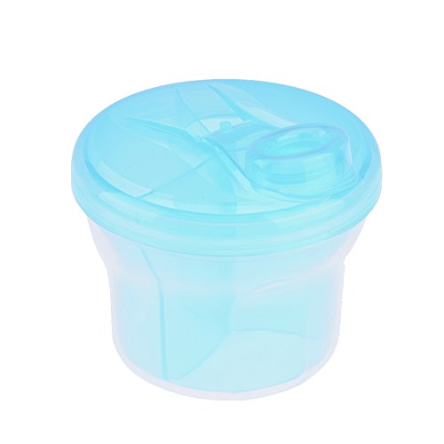 Greencolourful Practical Formula Milk Powder Dispenser 3 Grids Baby Snack Container(Blue)