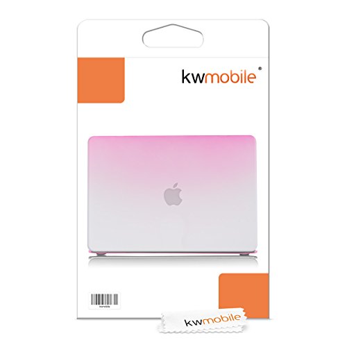 kwmobile Hardcase Laptop Hülle für Apple MacBook 12″ – Zwei Farben Design Pink Transparent dünne gummierte Schutzhülle Cover Case Tasche - 7