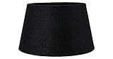 Traditionnel 8 pouces tissu lin noir tambour table/pendentif abat-jour 40W maximum par Happy Homewares