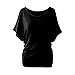 Produktbild Blusen Damen Langarmshirt Sonnena Frauen Sommer Schulterfrei Bluse Kurze Ärmel Tops Schönes Oberteil Frühling Pullover Solid Hemd Sammeln Taille T-Shirt Sweatshirt Tuniken (XL, Sexy Schwarz)