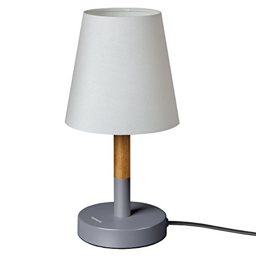 Preisvergleich Produktbild Tomons Nachttischlampe / Bettschrank Stofflampenschirm Schreibtischlampe / Massivholzlampe für Schlafzimmer, Wohnzimmer, Wohnheim, Kaffeetisch- grau