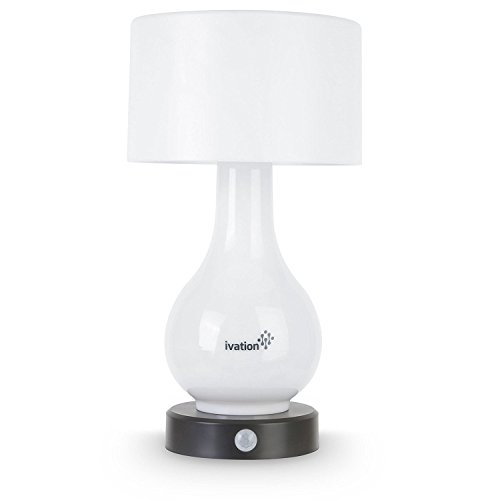 Ivation 6-LED pilas lámpara de mesa de sensor de movimiento - Multi zona luz: solo cuerpo, pantalla sólo, o ambos cuerpo & Shade - puede también luz continua